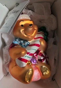 Christopher Radko Candy Cane Pooh 4,5" ornamento Disney 1999 con etichette e scatola - Foto 1 di 5