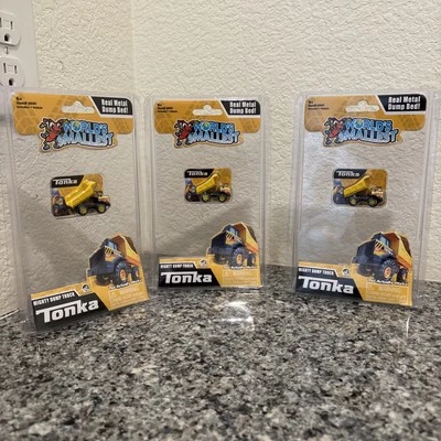 World's Smallest Mini TONKA Mighty Dump Truck Miniature Micro Toy Metal,set Of 3 - Image 1 of 4