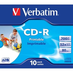 10x Verbatim CD-R Rohlinge 700MB 52x Schreiben bedruckbar Jewel Case - Bild 1 von 3