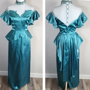 1980s Evening Gown Womens XS Grad Prom Costume Party 80s Bridesmaid Halloween - Picture 1 of 24