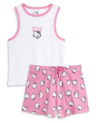 Hello Kitty Rosa Character Gilet e pantaloncini Pigiama Donne - Immagine 1 di 4