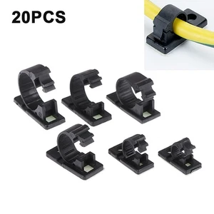 20pz Clip Organizzatore Cavi Autoadesive Gestione Portafili Avvolgitore USB - Foto 1 di 15