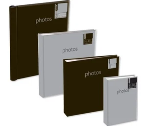 SILVER or BLACK COVER PHOTO ALBUM 2 SIZES 4" x 6" SLIP IN ADHESIVE MEMO - Picture 1 of 7