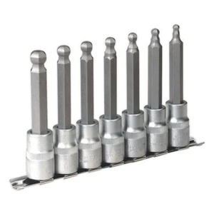 Sealey Ball-End Hex Socket Bit Set 7pc 100mm 1/2"Sq Drive Metric AK622 - Picture 1 of 1