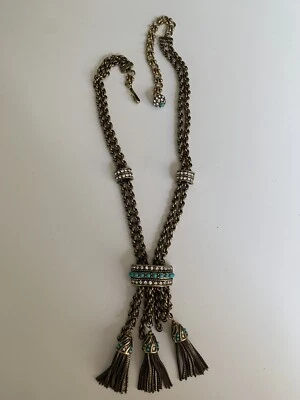 Ожерелье с бирюзой и хрустальными кисточками Heidi Daus - Изображение 1 из 3