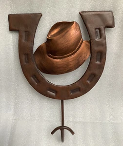 "Herradura de metal sombrero de cobre gancho colgador de pared arte intercontinental 7 1/2""" - Imagen 1 de 4