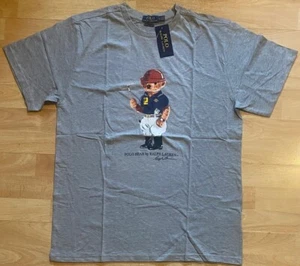 Men's Grey RL Teddy Bear Round Neck Cotton T Shirt : Size XL , Custom Slim Fit - Picture 1 of 3