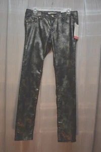 No Boundaries Women's Black & Gold Snake Skin Print Stretchy Pants, Size 11 - Picture 1 of 10