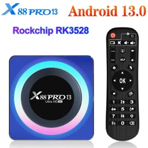 X88 Pro 13 Android 13.0 TV Box RK3528 Quad Core WIFI6 BT5.0 8K UHD Media Player - Picture 1 of 10