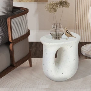 FATIVO Side Table Terrazzo Coffee Tables Magnesia Concrete Stool Stand Outdoor - Picture 1 of 13