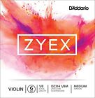 D'addario Zyex Violin Single G String, 1/8 Scale, Medium Tension
