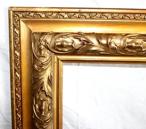 ANTIQUE FITS 15 X 25 ORNATE WOOD PICTURE FRAME FINE ART VICTORIAN GOLD GILT DEEP - Picture 1 of 23