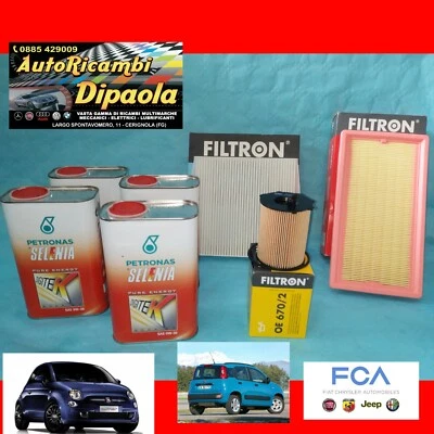 KIT TAGLIANDO FIAT 500 PANDA 0.9 TWINAIR NATURAL POWER 4L DIGITEK 0W30 + FILTRI