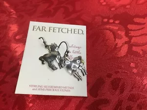Pendientes colgantes de gancho vintage de plata esterlina de plata esterlina para caballo - Imagen 1 de 5
