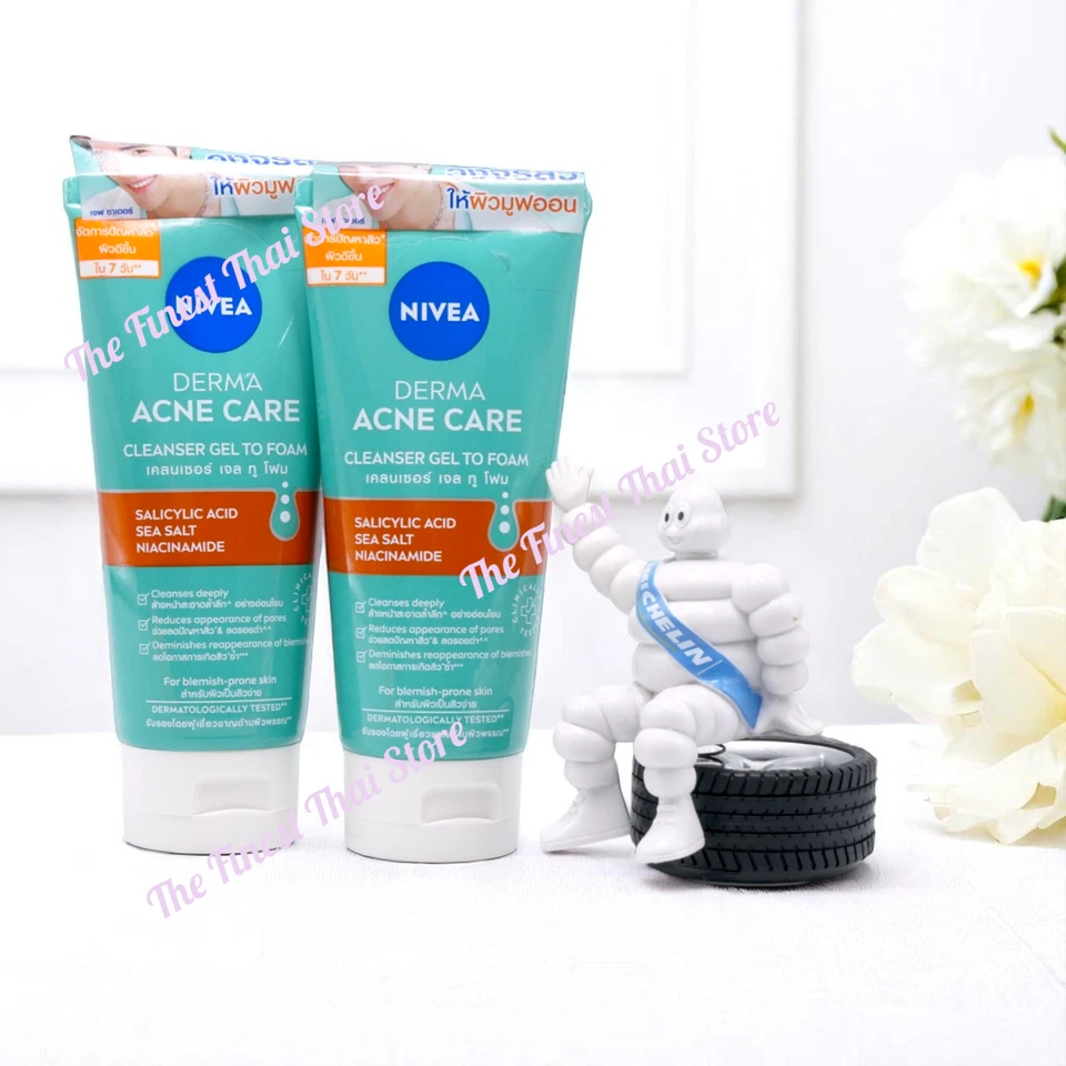 NIVEA Derma Acne Care Cleanser Gel to Foam 90 ml pack of 2 - Image 1 of 1