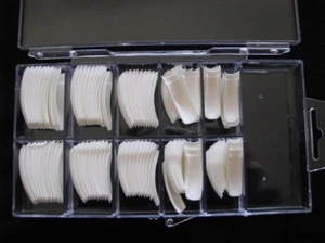 100 Profi French Tips soft weiß gerade Form in Tip-Box - Bild 1 von 3