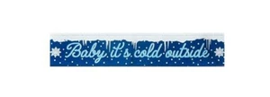 Baby It's Cold Outside Blue Satin Wired Ribbon 15 Yd NEW christmas winter snow - Picture 1 of 2