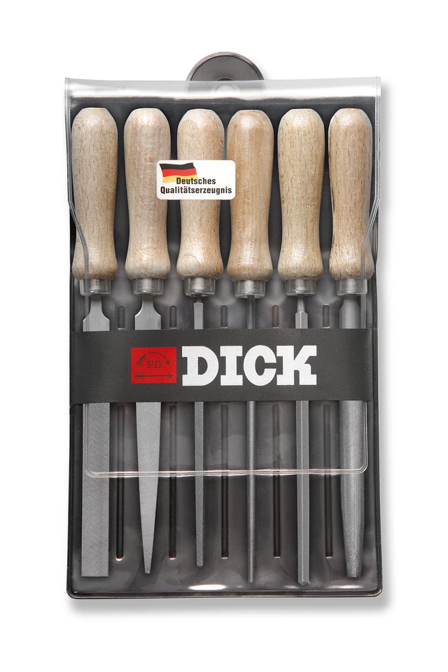 Dick SchlÃ¼ssel Feilen Satz 6 teilig, Hieb 100 mm, fÃ¼r Eisen, Stahl, NE-Metalle - Bild 1 von 1