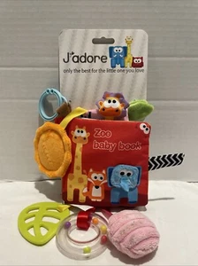 Libro morbido tessuto J'adore ZOO BABY BOOK di J'adore Crinkles specchio gommoso culla giocattolo - Foto 1 di 5