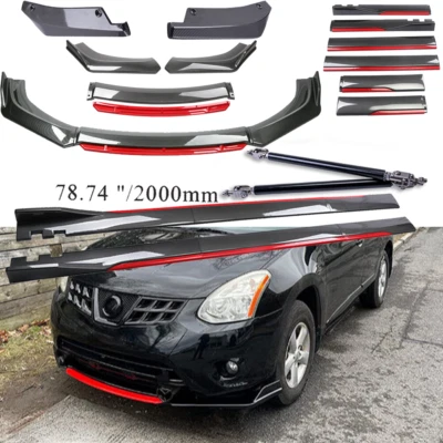 For Nissan Rogue Altima Fiber Front Lip Chin Bumper+Body Kit Side Skirt Rear Foto 1 de 4