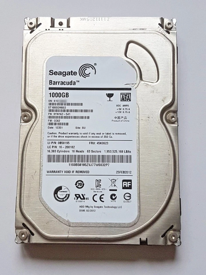 1 TB SATA Seagate barracuda ST1000DM003 7200rpm 32MB HDD 3,5 " Internal Hard - Image 1 of 1