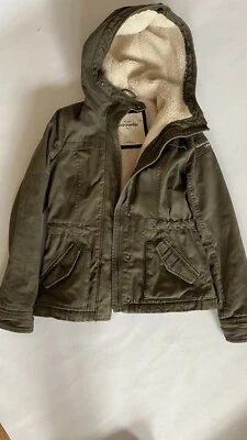 Abercrombie & Fitch Girls Warm Jacket Hazel Size Med Kids Pockets Zipper Hooded  - Image 1 of 4