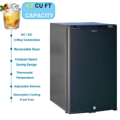 SMAD 1.7 Cu Ft Refrigerator 12V/110V Mini Fridge Truck RV Cooler Camper AC/DC - Image 1 of 4