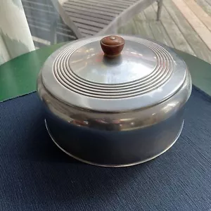 10" Vintage Mid Century Deco Style Cake Dome Cover w Wood Handle Display Useful - Picture 1 of 6