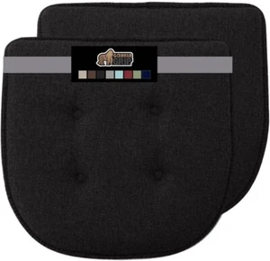 2 Stück Gorilla Grip getuftete Stuhlkissen keine Bindungen erforderlich Memory Foam Polster schwarz - Bild 1 von 9