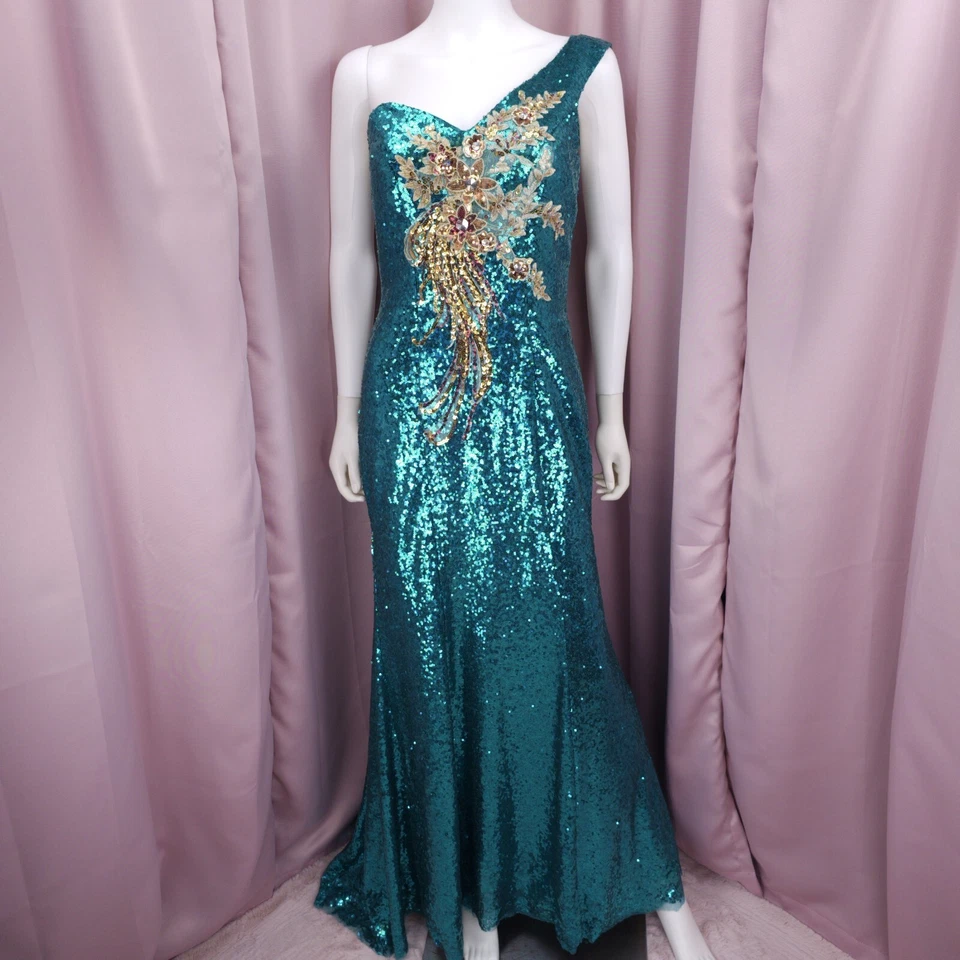 Grace Karin Women's Floral Sequin One Shoulder Corset Sheath Ball Gown Dress 6 - Image 1 of 4