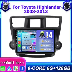 🌟6GB+1238GB🌟 Estéreo de Coche para Toyota Highlander 2008-2013 Android 14 CarPlay DSP - Imagen 1 de 18