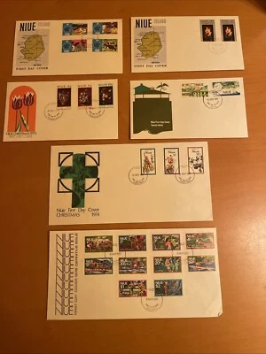 NIUE - 1972-1976 First Day 6 Covers, VF-XF, See Photos - Image 1 of 4