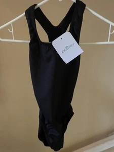 NWT Dolfin Girl’s Solid Black One Piece Swimsuit Bathing Suit XS - Picture 1 of 3