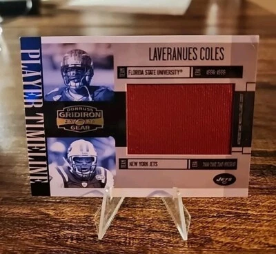 2006 Donruss Gridiron Gear Player Timeline GAME WORN Swatch /20 Laveranues Coles - Image 1 of 3
