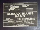Climax Blues Band avec Stranglers Rainbow Londres 1977 mini affiche type publicité de concert