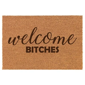 Coir Door Mat Entry Doormat Funny Welcome Btches - Picture 1 of 2