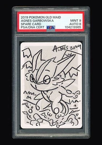 Pokemon Old Maid PSA9 Auto8 Spare Card Agnes Carbowska Signed 2019 Japanese - Picture 1 of 2