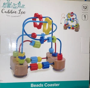 Cubbie Lee Beads Coaster Baby,-Toddler Strong Suction Cups & Wooden Roller New - Picture 1 of 4