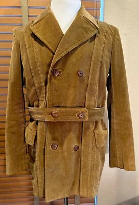 VTG CORTEFIEL Brown Corduroy Trench Coat Made in Spain Size 38.           P18042 - Image 1 of 4