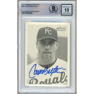 Carlos Beltran Autograph 2001 Bowman Heritage #64 Kansas City Royals BGS Auto 10 - Picture 1 of 4