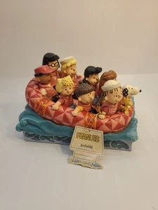 Jim Shore Peanuts Adventures Await 6007934 Rafting Snoopy Woodstock Linus Lucy - Imagen 1 de 8