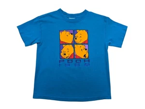 Kids Vintage Winnie The Pooh Shirt Embroidered Disney Store Size 7/8 Blue - Picture 1 of 6