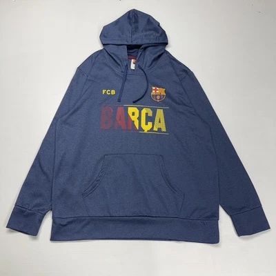 Sudadera con Capucha FC Barcelona Hombre XL Gris Barça Spellout Atlético DriFit Fútbol Deportes Foto 1 de 4