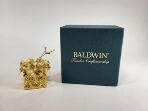 Baldwin Brass 24k Gold Over Brass Gift/present Ornament Seasonal Sentiment - Picture 1 of 7