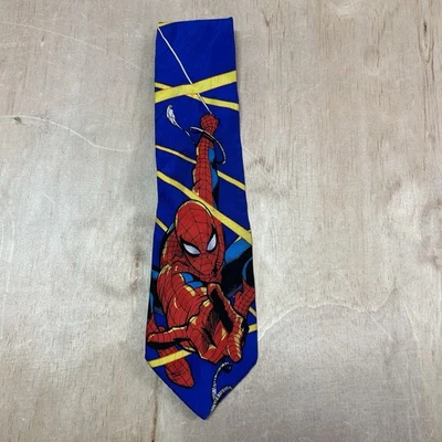 Corbata de cuello de fantasía increíble cómic Spider-Man 1996 estilo RM de colección 100 % seda Foto 1 de 4