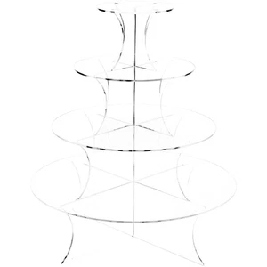 Plymor durchsichtige Acryl abgestufte 4-stufige runde Display-Erhöhung, 34,25" Höhe x 30" Breite - Bild 1 von 1