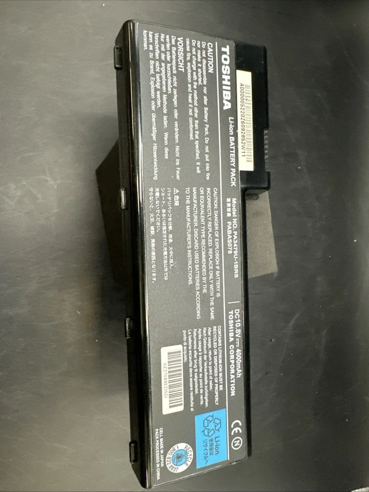 Batería de iones de litio Toshiba PA3479U–1BRS PABAS078 Foto 1 de 4
