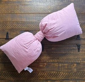 Pottery Barn Teen LoveShackFancy Oversized Bow Pillow Pink  12x30” OB READ - Picture 1 of 2