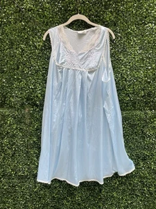 Vintage Vanity Fair Nightgown 3XL Blue Sleeveless - Picture 1 of 4