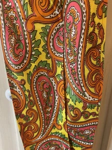 BUFANDA 72 X 3 Vintage Seda Naranja, Amarillo, Verde Paisley Psicodélico Paisley - Imagen 1 de 3